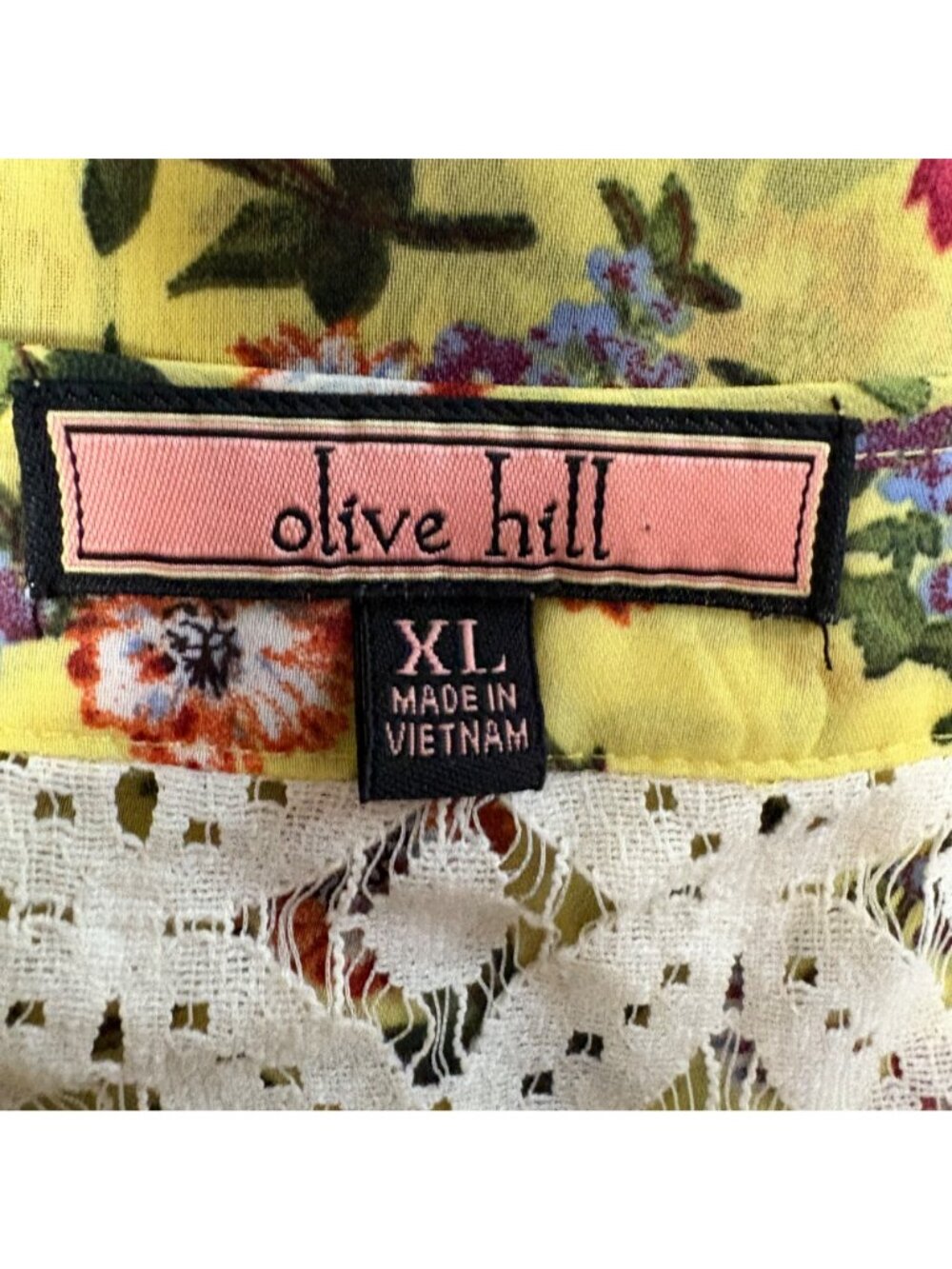 Olive Hill Yellow Floral Blouse and Cami Set Womens Size XL Fairy Cottagecore - Picture 6 of 9